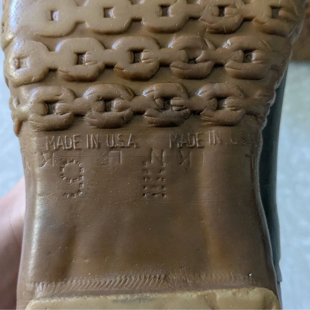 Vintage LL Bean Mens 9 Hunting Duck Boots Brown Tan Made in USA